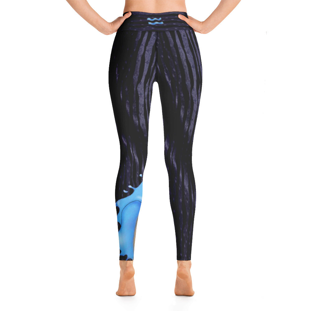 Workout Leggings. Zodiac Art Gym Activewear or Yoga Pants. "Cosmic Aqua" by WickedYo.